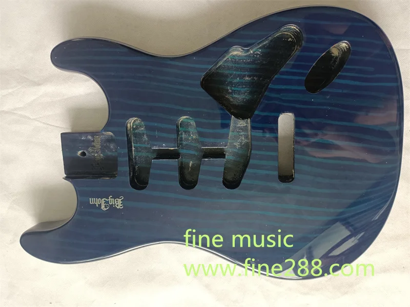 blue color zebrawood st  electric guitar body very hard body 827