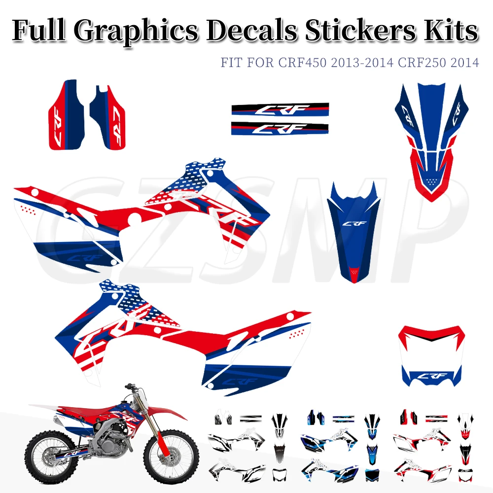 

Motocross Graphics Background Decals Deco Stickers Kits Fit for HONDA CRF250R 2014 - 2017 CRF450R 2013 - 2016 2015