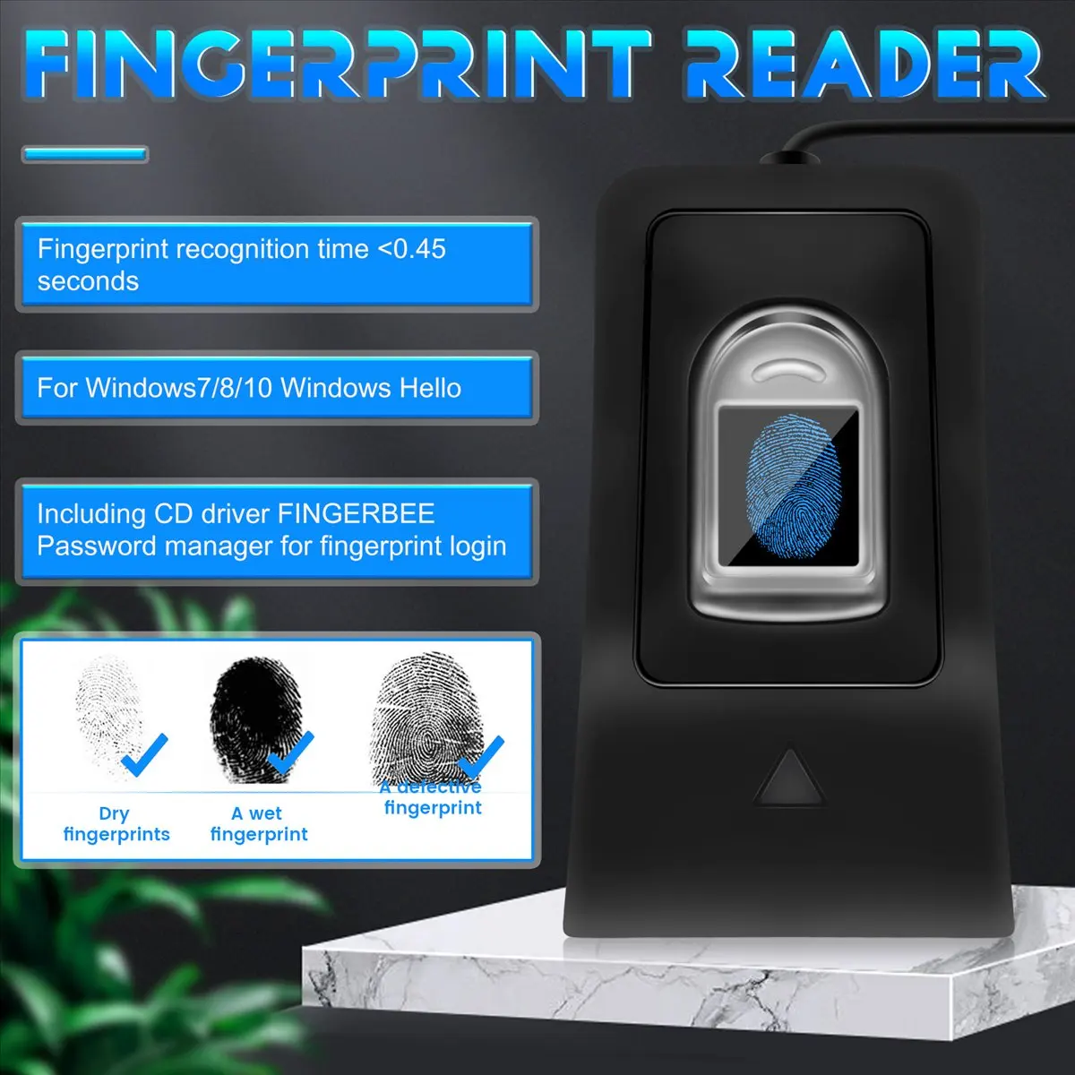 T69C! Compact USB Fingerprint Reader Scanner Reliable Biometric Access Control Attendance System