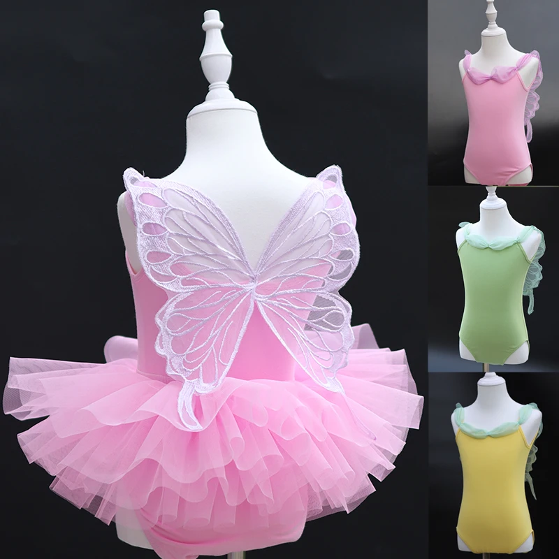 

Girl Professional Ballet Dance Dress Children Leotard Dancewear Butterfly Tutu Dress for Performance Ballerina Skirt