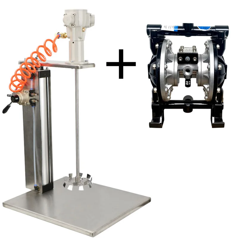 

5 Gallon Automatic Air Lift Agitator With A-20 Pneumatic Double Diaphragm Bare Pump