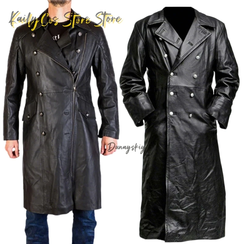 

RWW2 MILITARY Cosplay Costume Vintage Leather Jacket For Men Medieval Coat Halloween Party Role-playing Uniform Suit s-2xl 코스프레