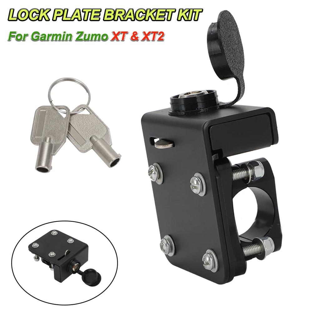 Adaptador de bloqueo de montaje GPS para Garmin Zumo XT XT2, soporte de placa de bloqueo de aluminio para soporte de tubo de navegación de 22mm