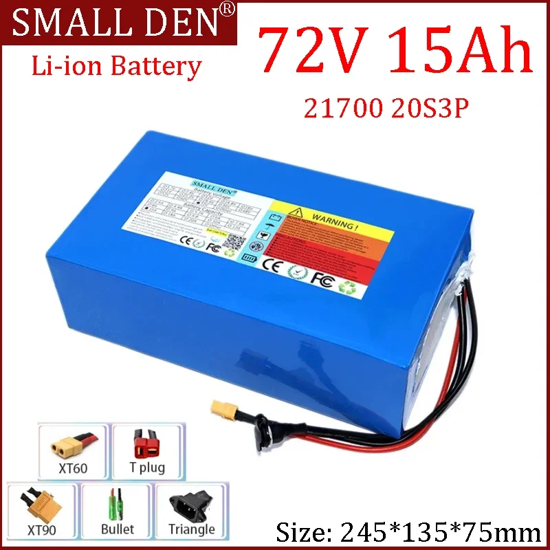 NEW 72V 15Ah 21700 Lithium battery pack 20S3P 0-3000W High Power 84V Electric bicycle scooter motorcycle tricycle battery