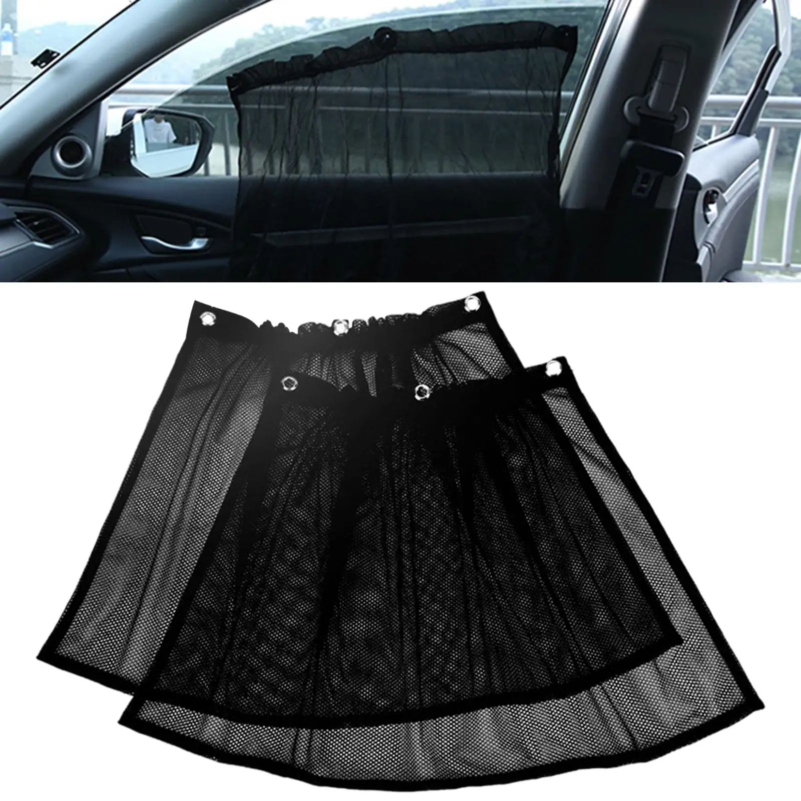 2 Window Shade Curtain Stretchable Breathable Window Curtain Car Window Mesh Curtain Fit for Car Window Vehicles