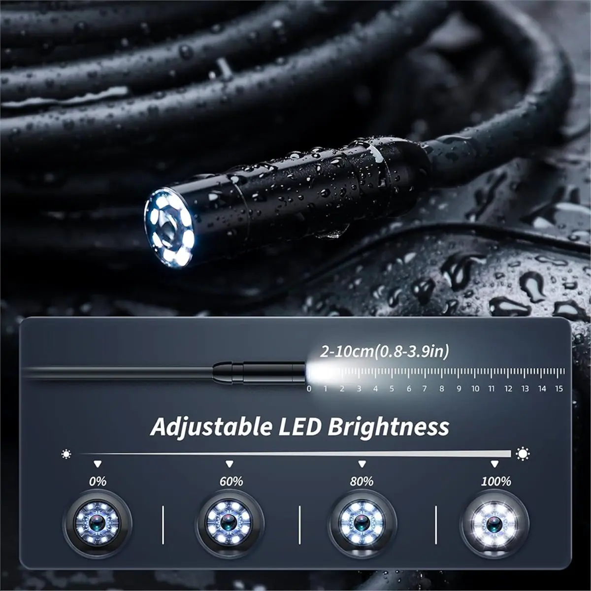 A26Z Endoscope Camera with Light,Inspection Borescope Camera with 4.3