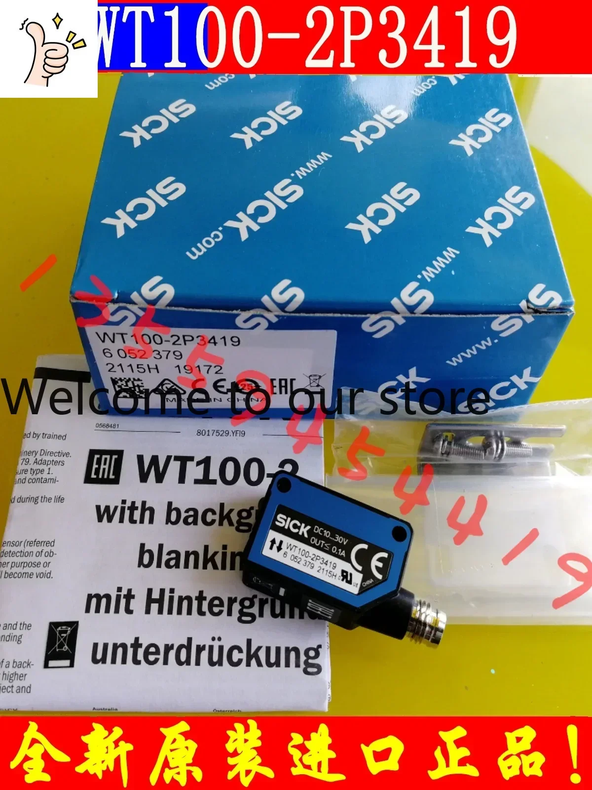 Sensor Optoeletrônico SICK 2026.4 6052379 WT100-2P3419 em Estoque, Original e Genuíno, Frete Grátis e Negociação Disponível