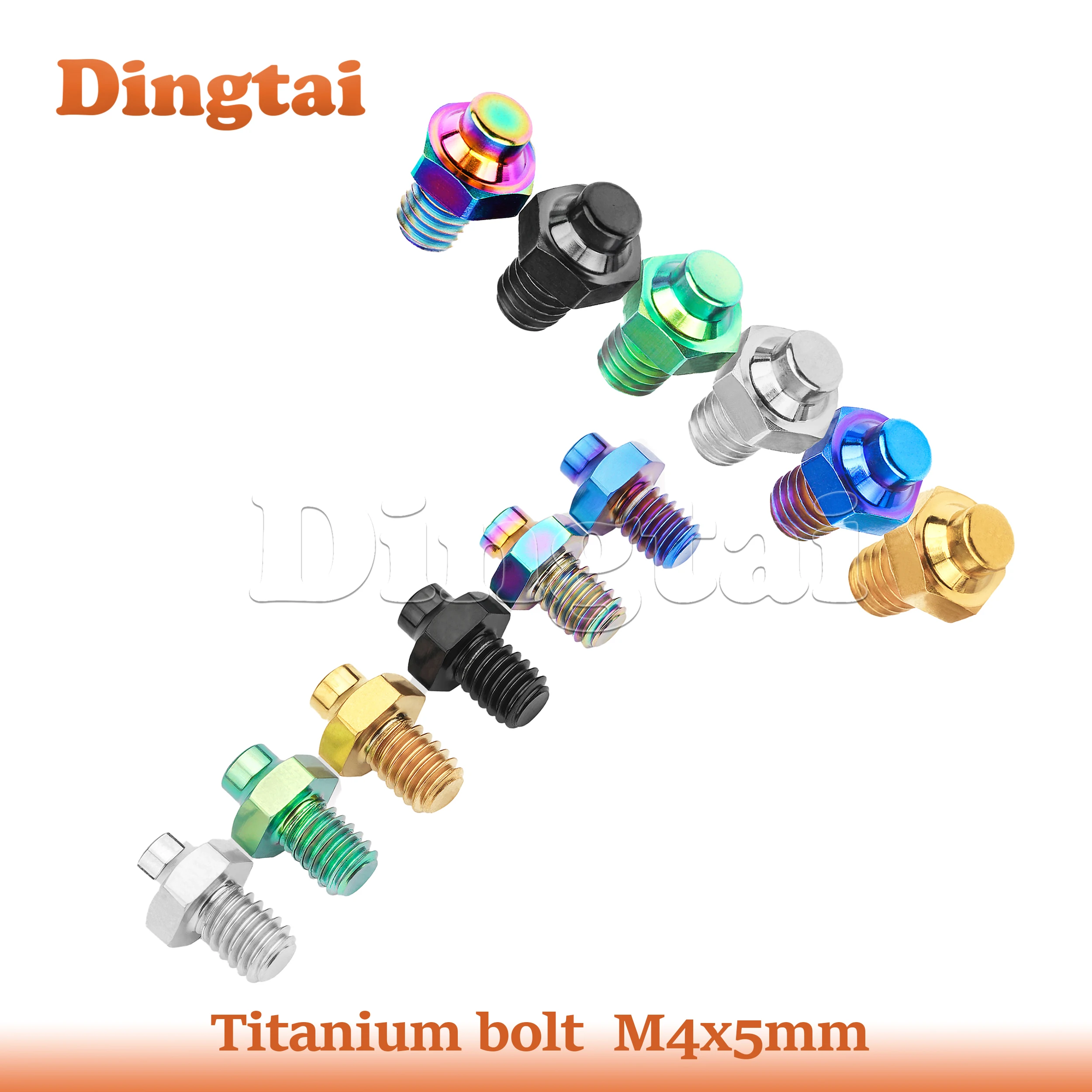 Dingtai Titanium Bolt M4x5mm Anti-Slip For Mountain Road Bike Cycling Ultra-light Hexagon Screws