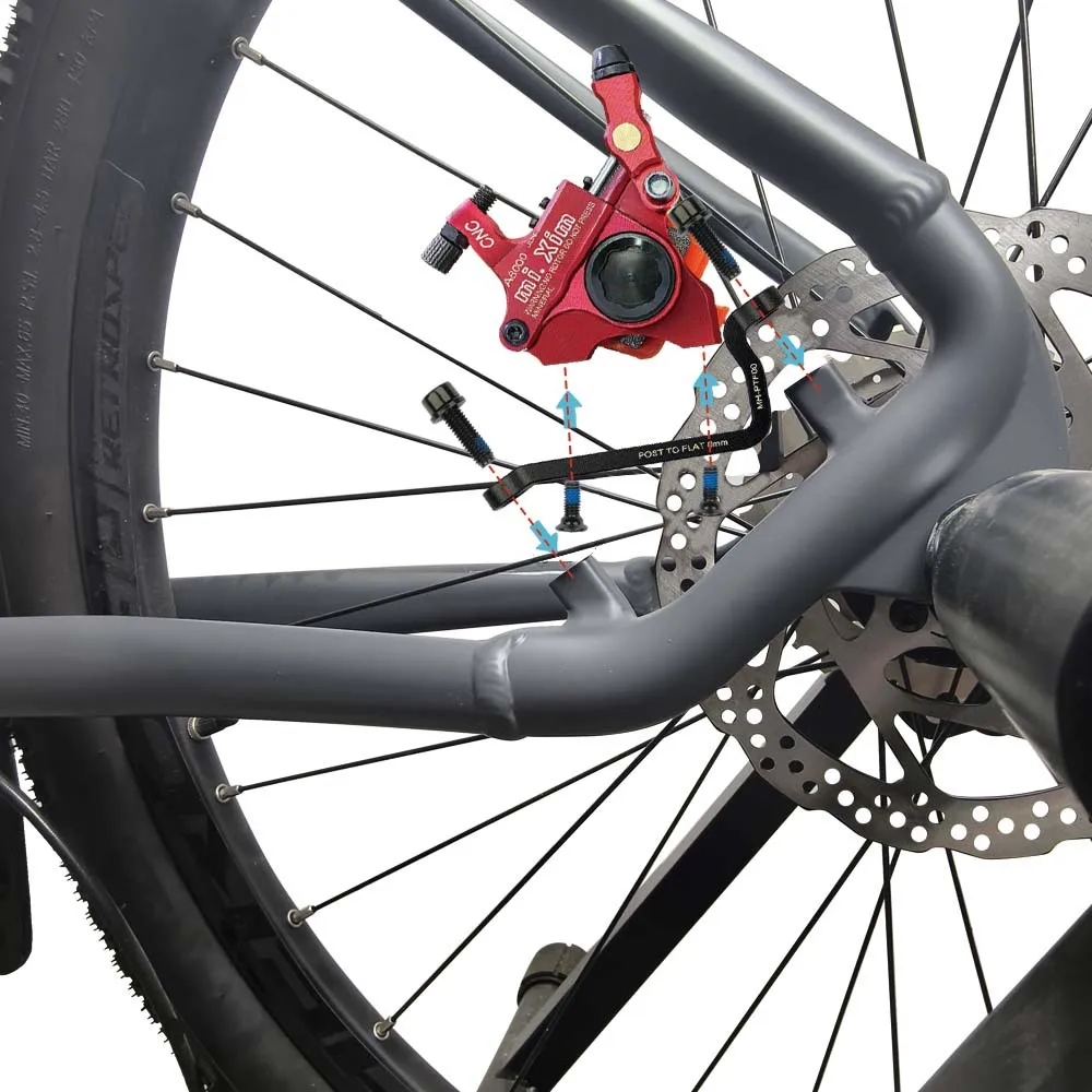 Fahrrad-Scheibenbremsenadapter: Post-Mount auf Flat-Mount Adapter für Scheibenbremssättel vorne und hinten – PM auf FM für 160-180mm Rotoren – Detail 7