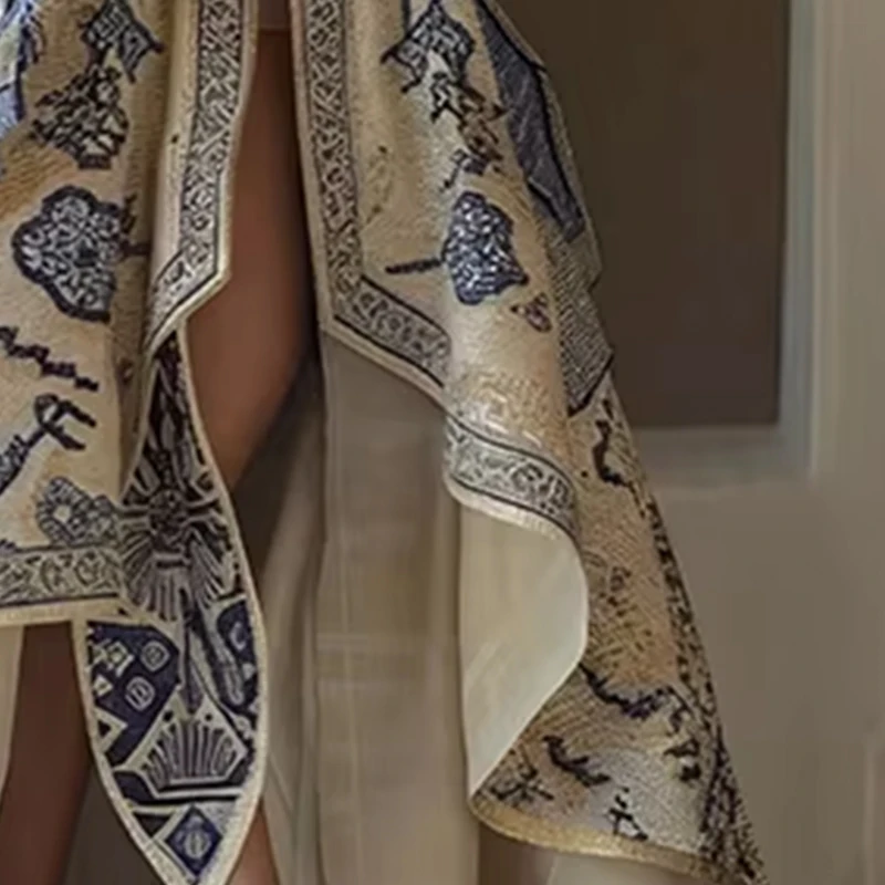 

Formal Women Party Evening Long Dresses Fashion Elegant Summer Sleeveless Low High Hem Flower Printed A-Line Dress Vestidos