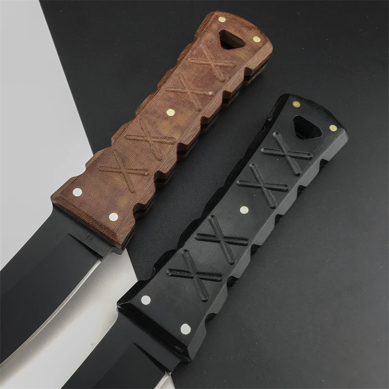 Outdoor Hunting Vacuum Titanium Plating Craft Blade Surface Rescue Survival Self Defense Cutting Tactical Straight Knife