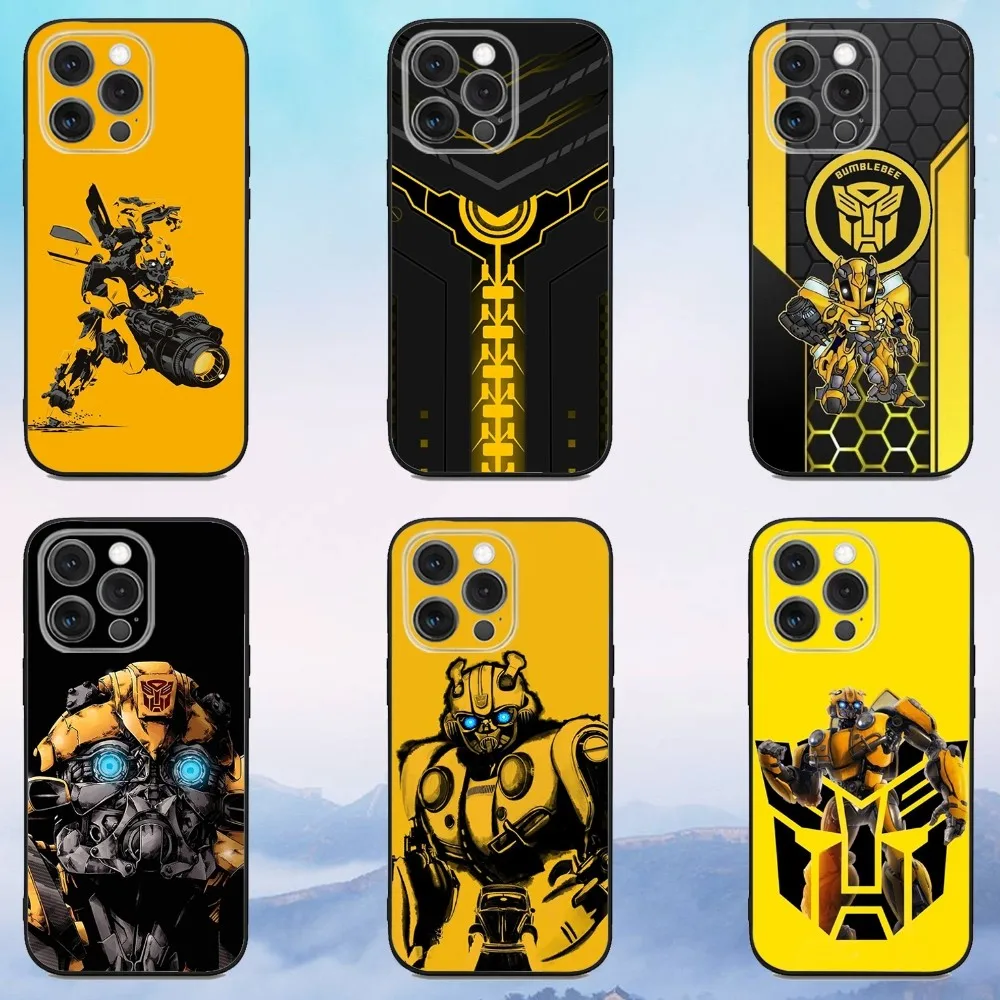 

B-Bumblebees Car Phone Case For iPhone 16,15,14,13,12,11,Pro,X,XS,Max,XR,Plus,Mini Soft Black Cover