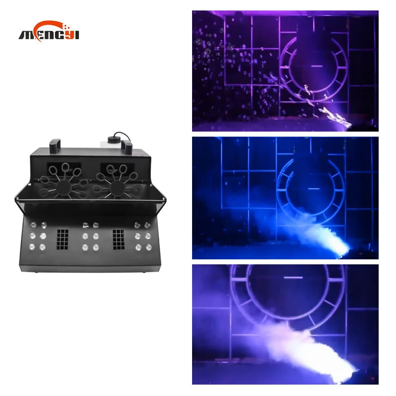 LED double round smoke bubble machine smoke bubble machine stage special performance props bar large bubble blowing machine