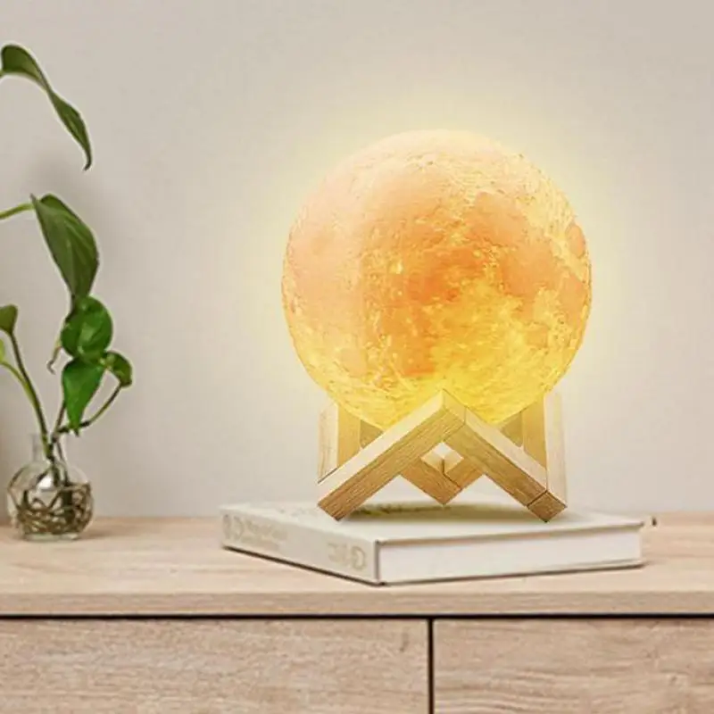 Moon 3d Table Lamps Moon Light With Stand Luna Moon Led Night Light For Home Moderne Desk Lamp For Living Room