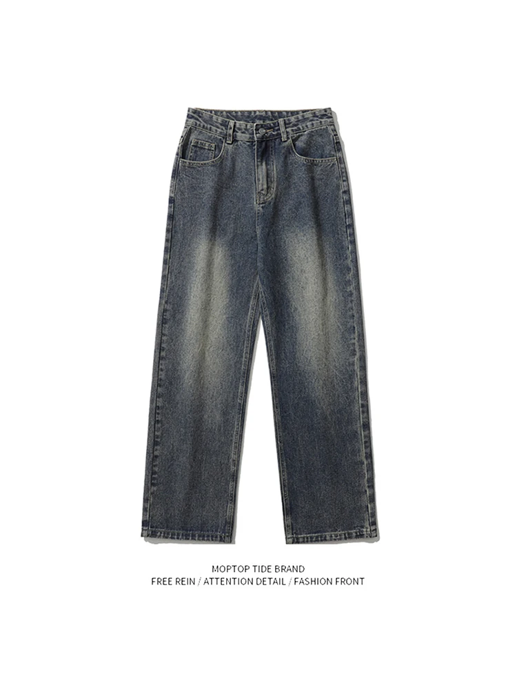 

Mr. WH Trendy Brand Hip Hop High Street Waed Vintage Loose Casual Street Jeans ex Youth ular Long Pants Cotton 00%