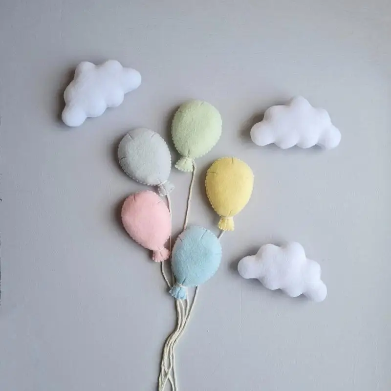581F Alat Peraga Fotografi Bayi Baru Lahir Balon Felt/Alat Peraga Pose Awan Alat Peraga Pemotretan Bayi DIY Dekorasi Latar Foto