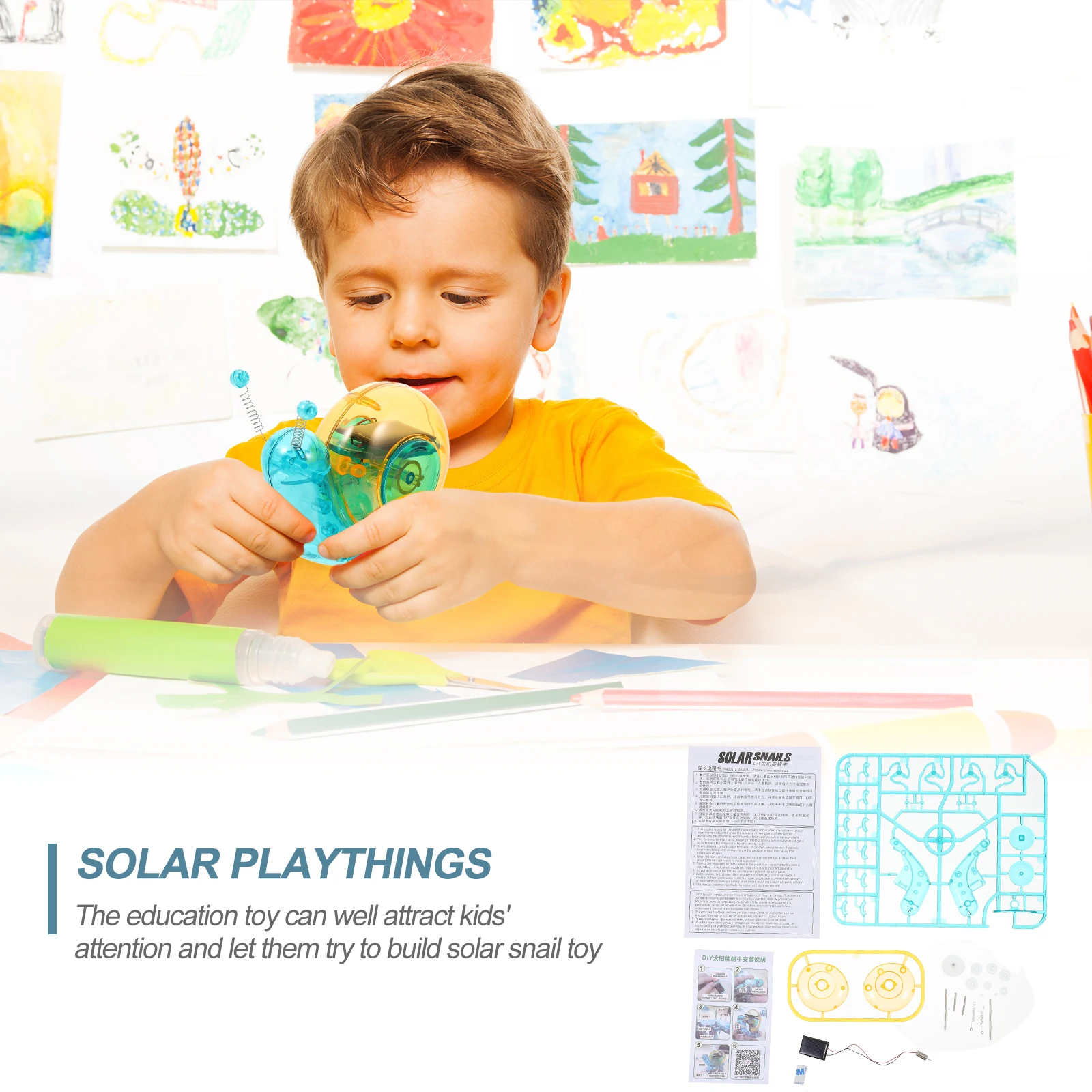 

Plastic Solar Toys Kids Educational Plaything Kids Educational DIY Science Experiment Building Solar Playthings Blocks