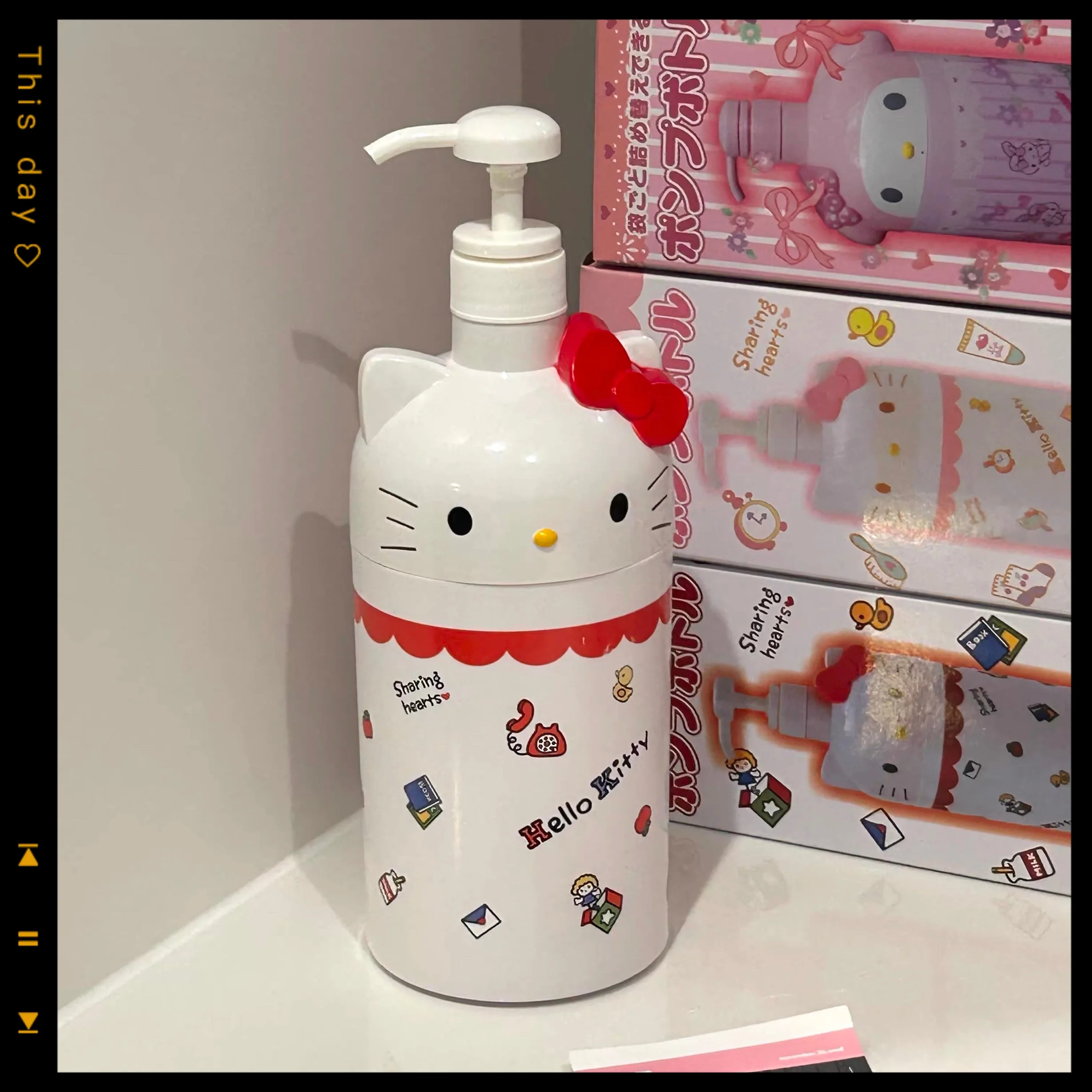 ハローキティ アニメ周辺グッズ 可愛い シャワージェルボトル マイメロディ カワイイ ピンク 空ボトル 大容量ボトル 漫画 アニメ 女性向け