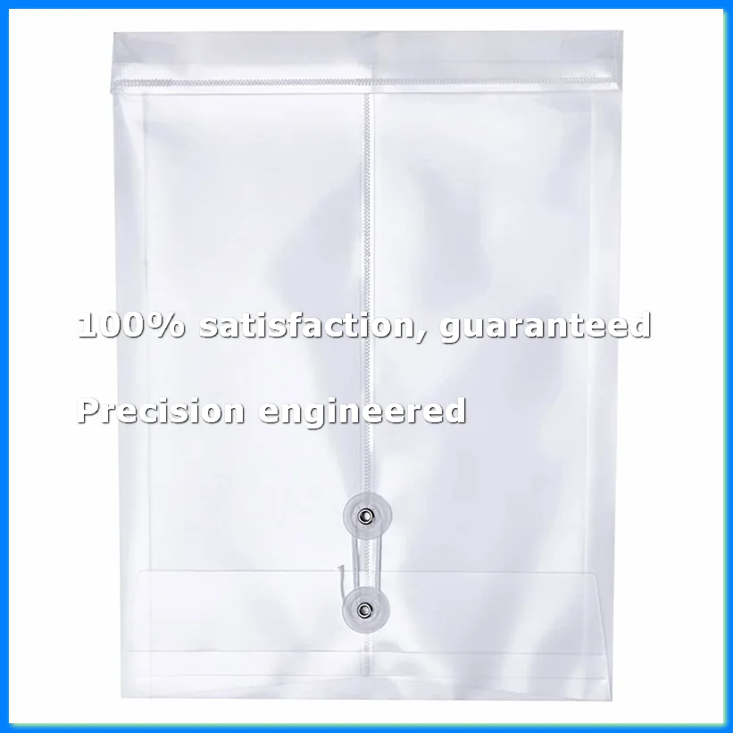 12 Pack Clear Plastic Envelopes Poly Envelopes Expandable Files Document Folders with Button & String Tie Closure A4-A73M