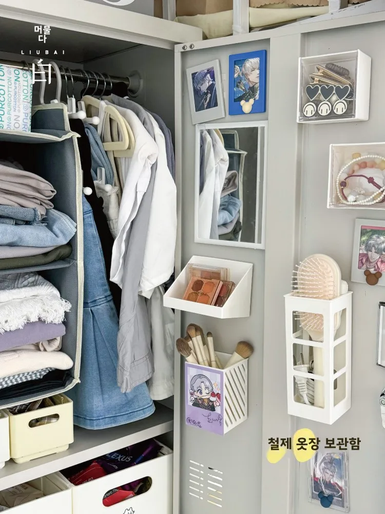 Student Dormitory Iron Cabinet Clothes Storage Hanging Bag Hanging Wardrobe Underwear Socks Storage Rack Layered Organizing Bag