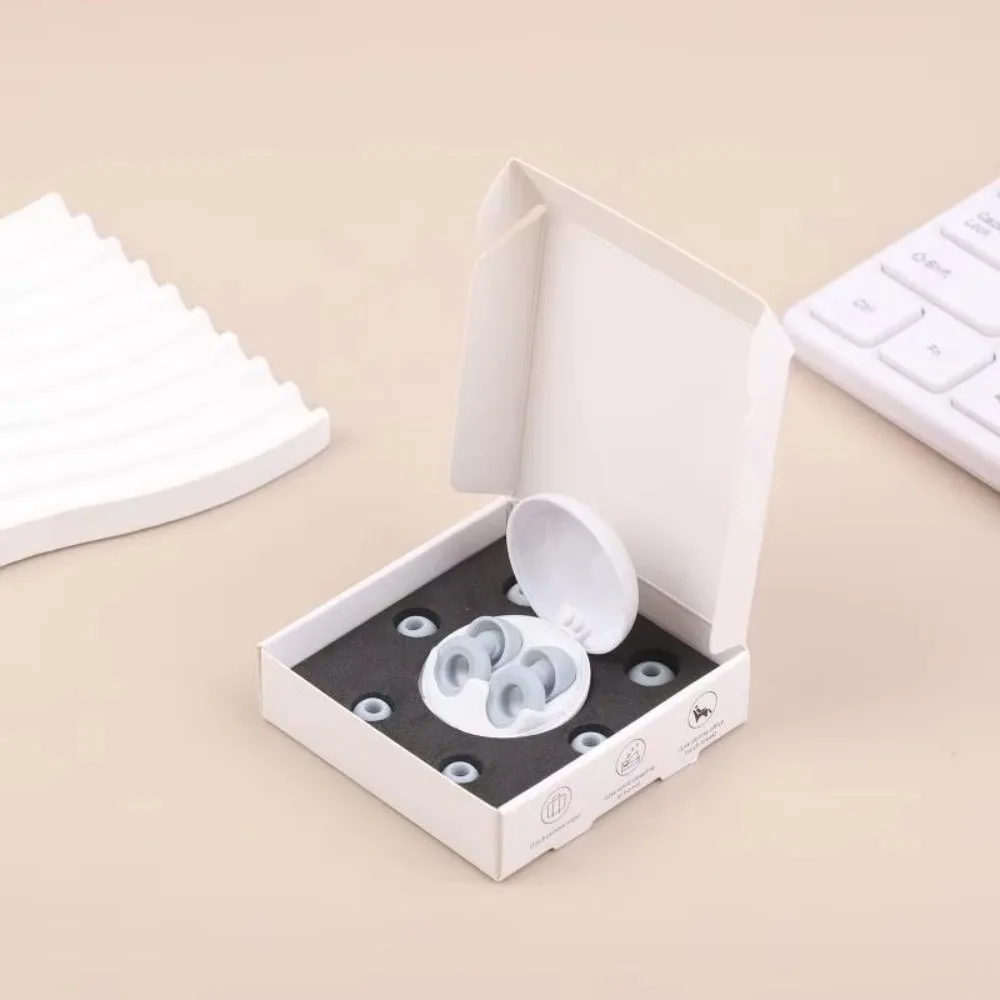 1 Box Silicone Earplugs Silicone Material Insulation Sleep Earplugs Noise Reduction Noise Reduction Earplugs Airplane