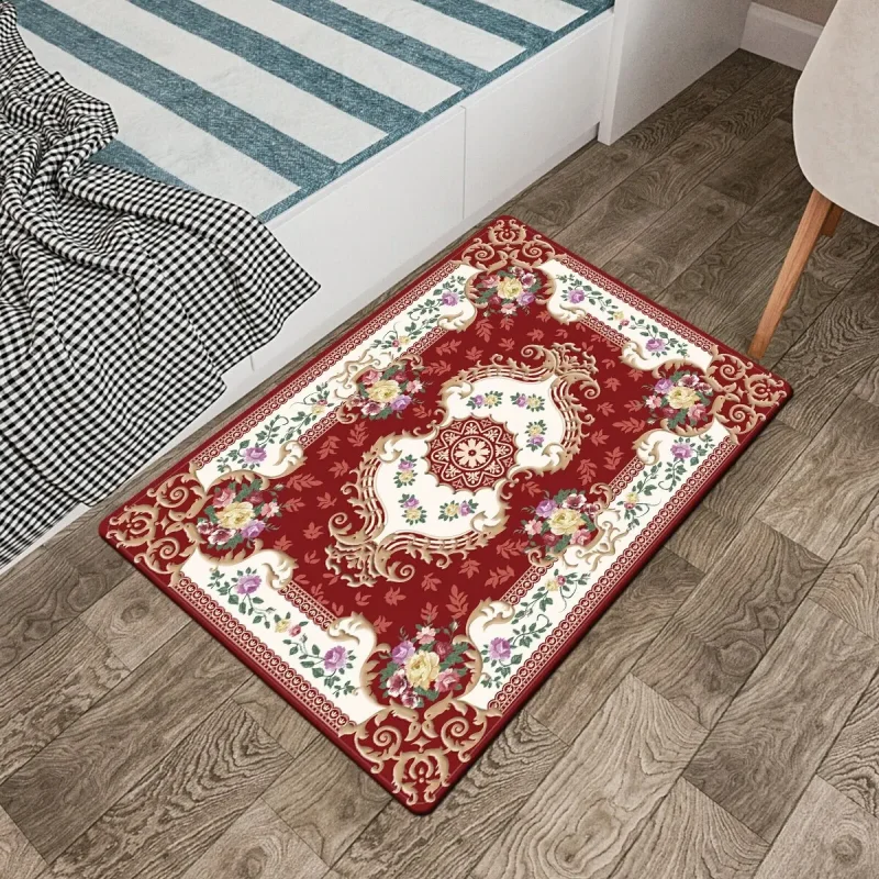 VIKAMA 40X60CM Crystal Velvet Floor Mat Persian Anti-fatigue Kitchen Rug Vintage Bohemian Non-Slip Absorbent Bath Carpet