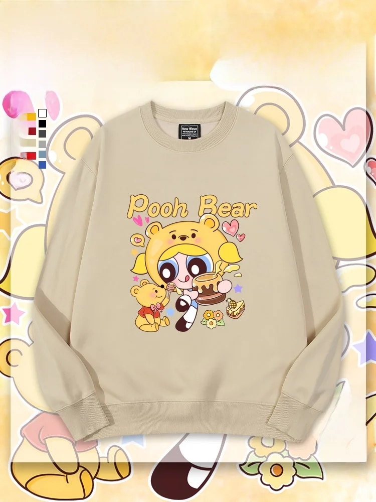 

Cartoon Fce Lined Hoodie ex Kids' Clothing Autumn Winter Faionable Couple's Sweatirt round Ne Print Cotton Polye...