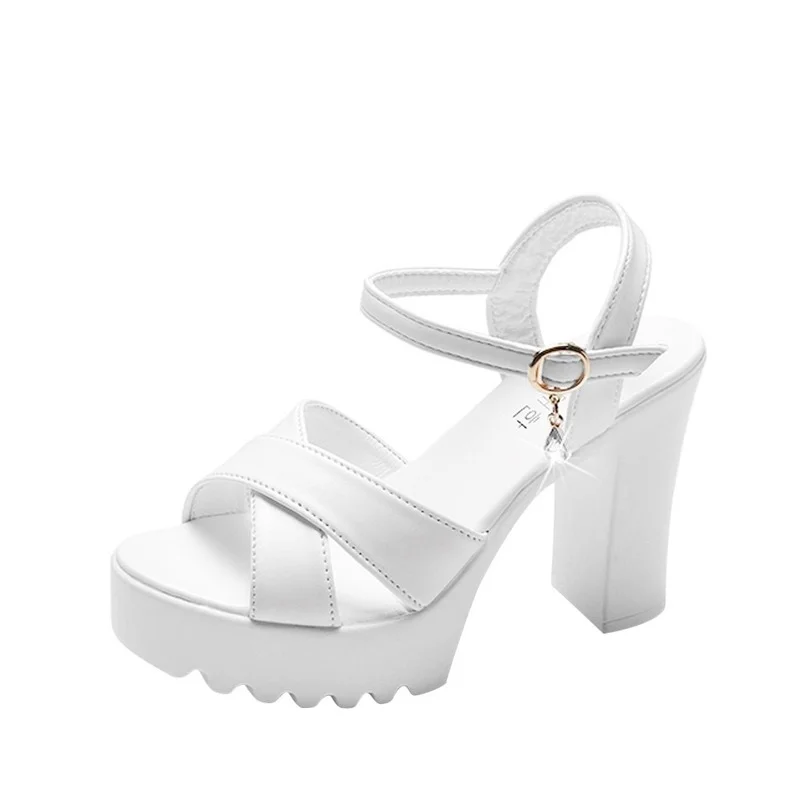 Women Fish Mouth Platform High Heels Wedges Buckle 2023 Sandals Women Shoes Woman Platform Party Sandals High Heels Footstep