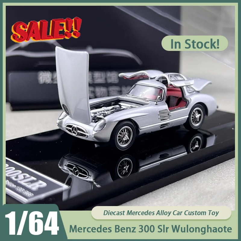 

New Stock 1:64 Ys Mercedes Benz 300 Slr Wulonghaote First Fully Open Alloy Car Miniature Diecast Mercedes Custom Toys Ornaments