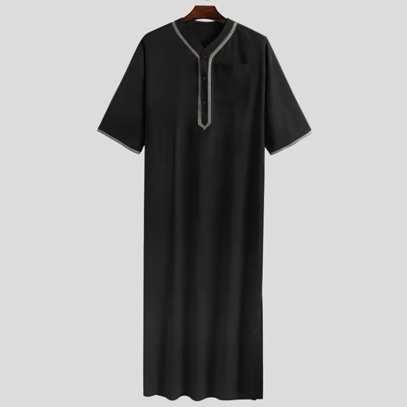 Jubba Thobe per uomo abbigliamento musulmano islamico moda marocchina saudita araba Dubai Oman nero inverno lungo taglie forti caftano casual