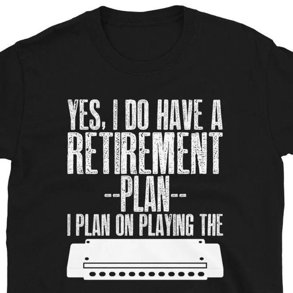 Retirement Plan Harmonica Player Harp T Shirt For Man Woman Mouth Organ Instrument Blues Band Music Musician