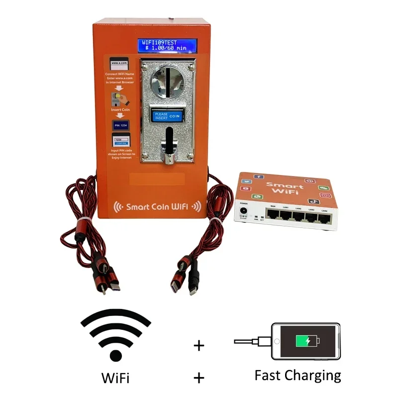 

Новинка 2022 года: Трендовый умный многофункциональный зарядный автомат (монетоприемник) для мобильных устройств, усилитель Wi-Fi, роутер Mikrotik