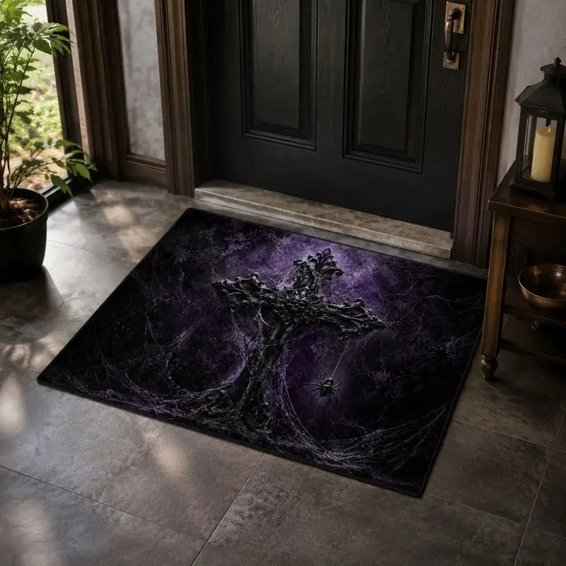 VIKAMA Dark Thorn Rose Carpet Gothic Style Entrance Hall Floor Mat Photo Decoration Wear resistant Foot Mat