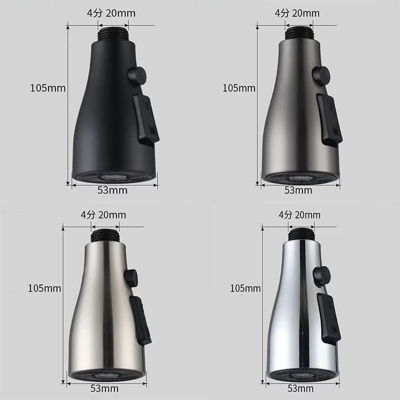 Kitchen Faucet Accessories Replace Sprayer Nozzle 3 Modes ABS Bathroom Basin Sink Shower Spray Head For 1/2