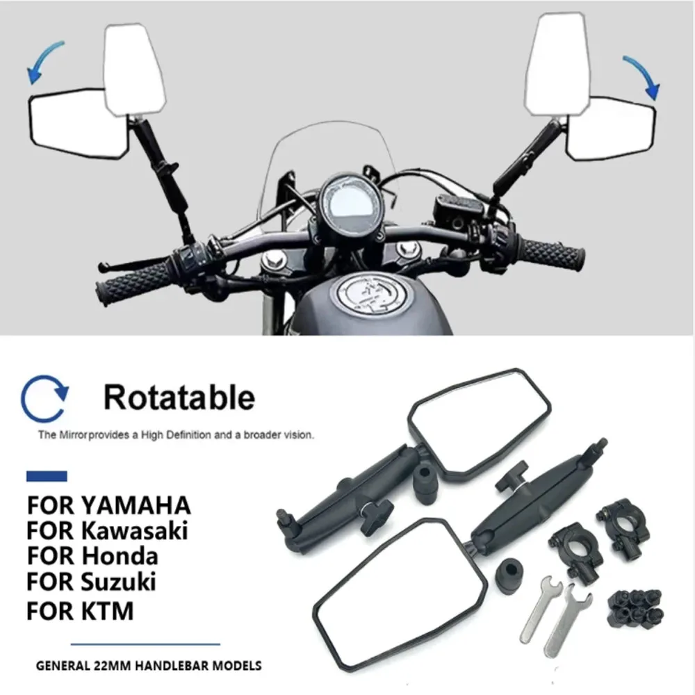 Motorrad Universal faltbarer Rückspiegel 360 Grad drehbar ADV Motorrad Westwind Off Road Wide View Lenkerspiegel