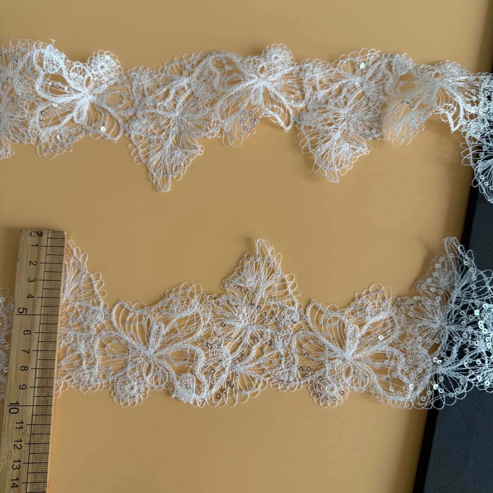 sequined fish silk thread water-soluble lace, national style fine thread barcode lace, dress wedding clothing accessories