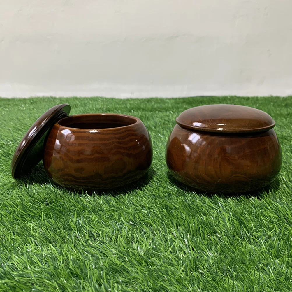 

Wooden Go Storage Bowl With Lid Stones Holder Black White Chess Box Storage Container For Pieces Go Bowl Chess Supply Pieces