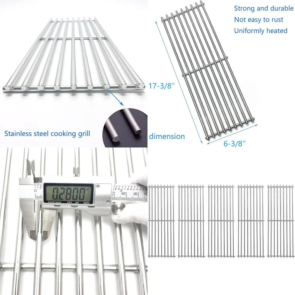 

5 решеток из нержавеющей стали для газовых грилей - подходят для моделей 540, 590, 590-S, 6133-84, 6133-87, 6130-54, 6130-57, 7130-64, 7133-64