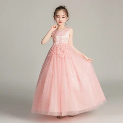 BX683 Child Children's Long Wedding Dress Fluffy Mesh Princess 3-15 Year Old Clothing Girls' Performance Dance Ball