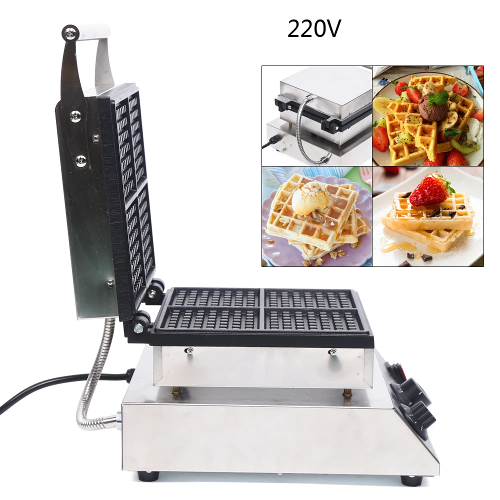 1750W Commercial Electric Waffle Maker Nonstick Baking Pancake Machine 50~300℃