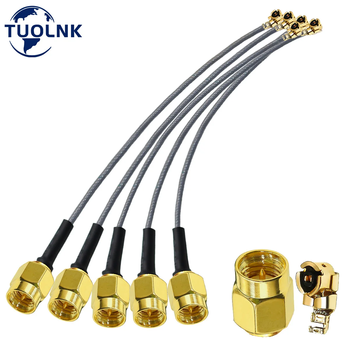 

5pcs Grey IPX to SMA Extension Cable SMA Male to IPEX UFL Female RF WiFi Pigtail Cable for Network 1.13mm Coaxial Coax Cable