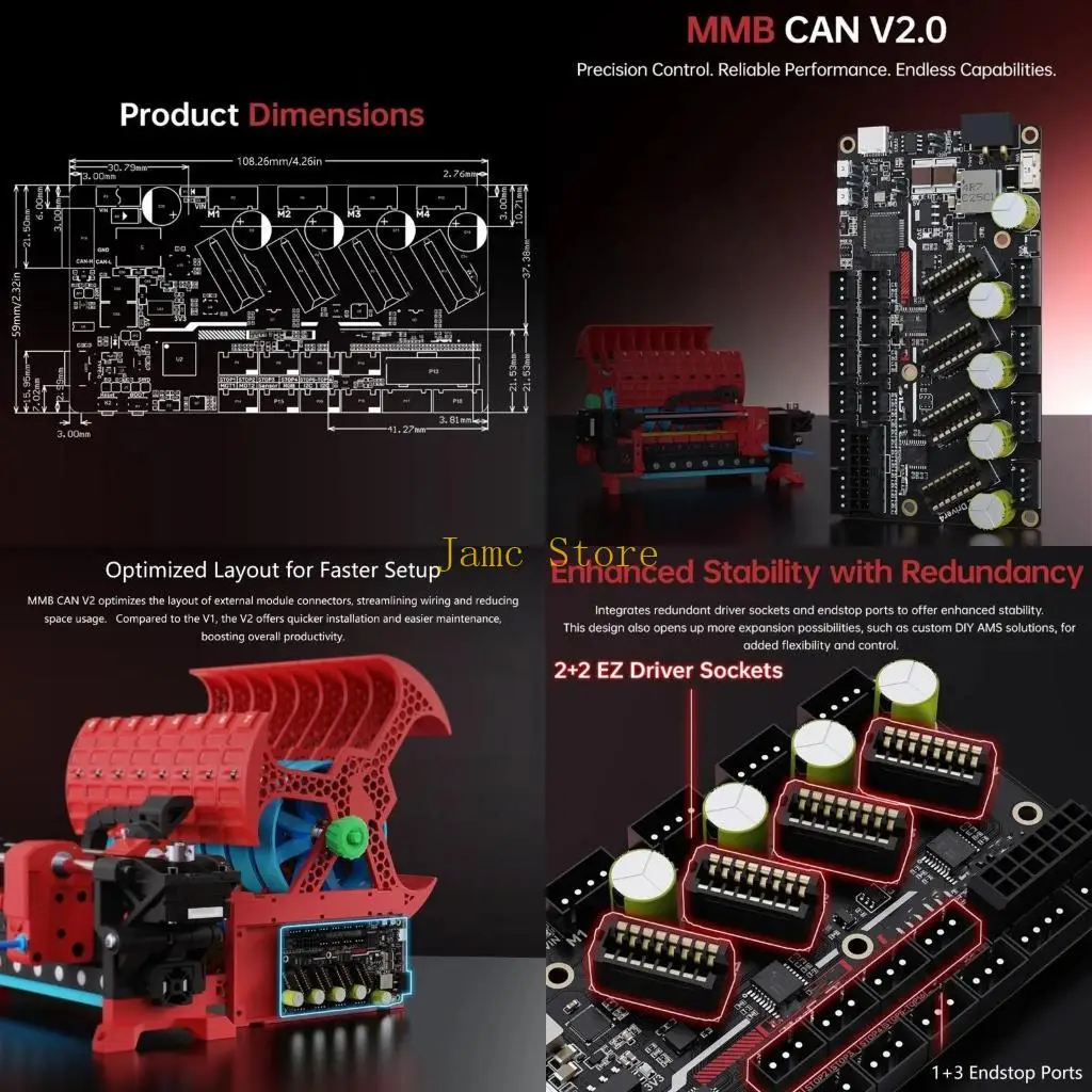 LX0B ERCF V2 MMB CAN Bus Control Board Enraged Rabbit Carrot Feeder Driver
