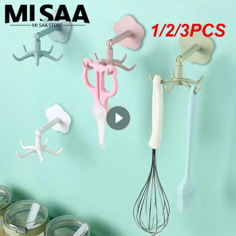 

1/2/3PCS 360 ° Rotating Small Object Hanger Multifunctional Save Space Kitchen Organizer Universal Hooks Towel Rack Wall Hanging