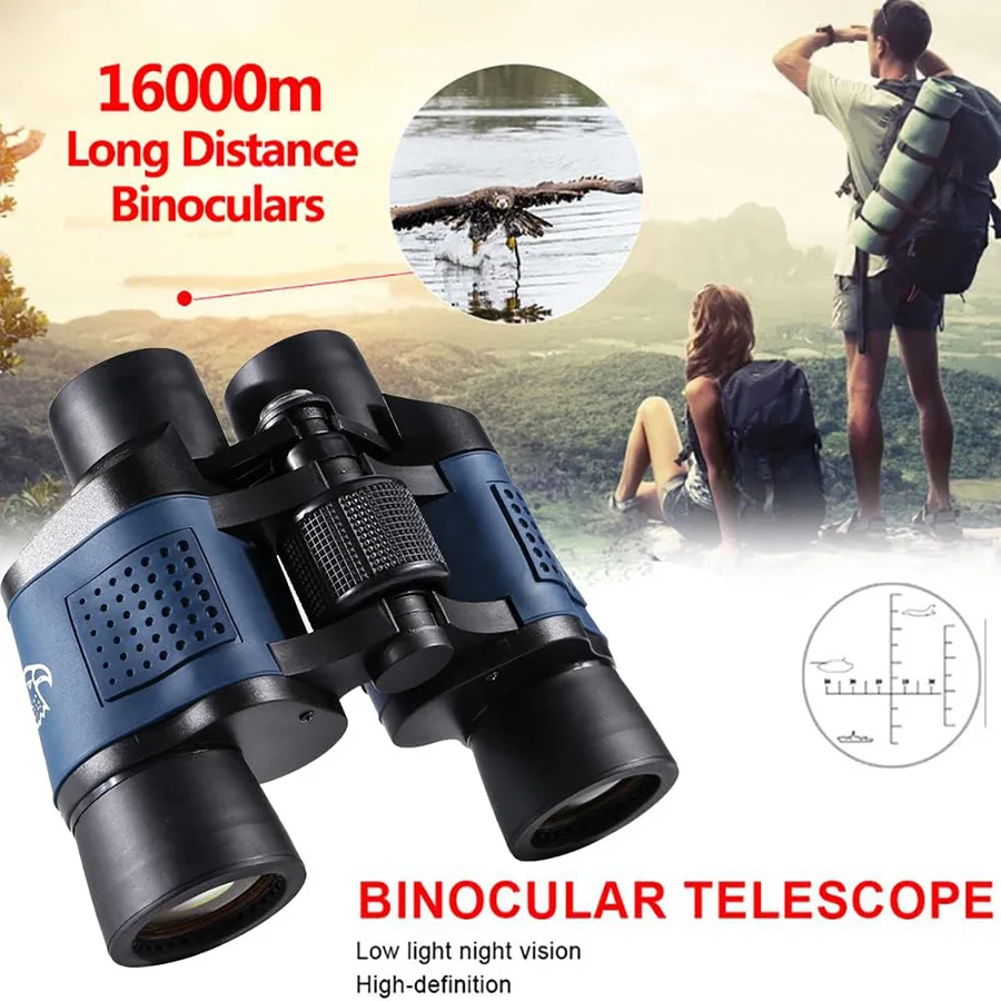 

60x60 Binoculars Blue BAK4 Prism High Quality Suitable for Safari Camping Trips