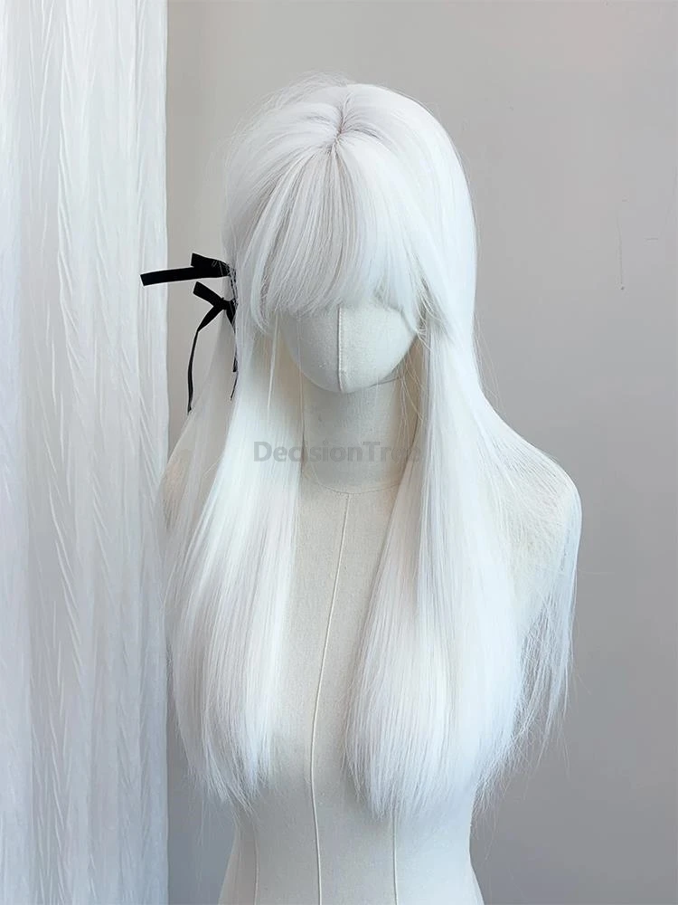 2026 Weiße, natürlich aussehende Feenperücke, modische, klassische Frisur mit Luftpony, hochwertige, charmante Cosplay-Perücke im chinesischen Hanfu-Stil