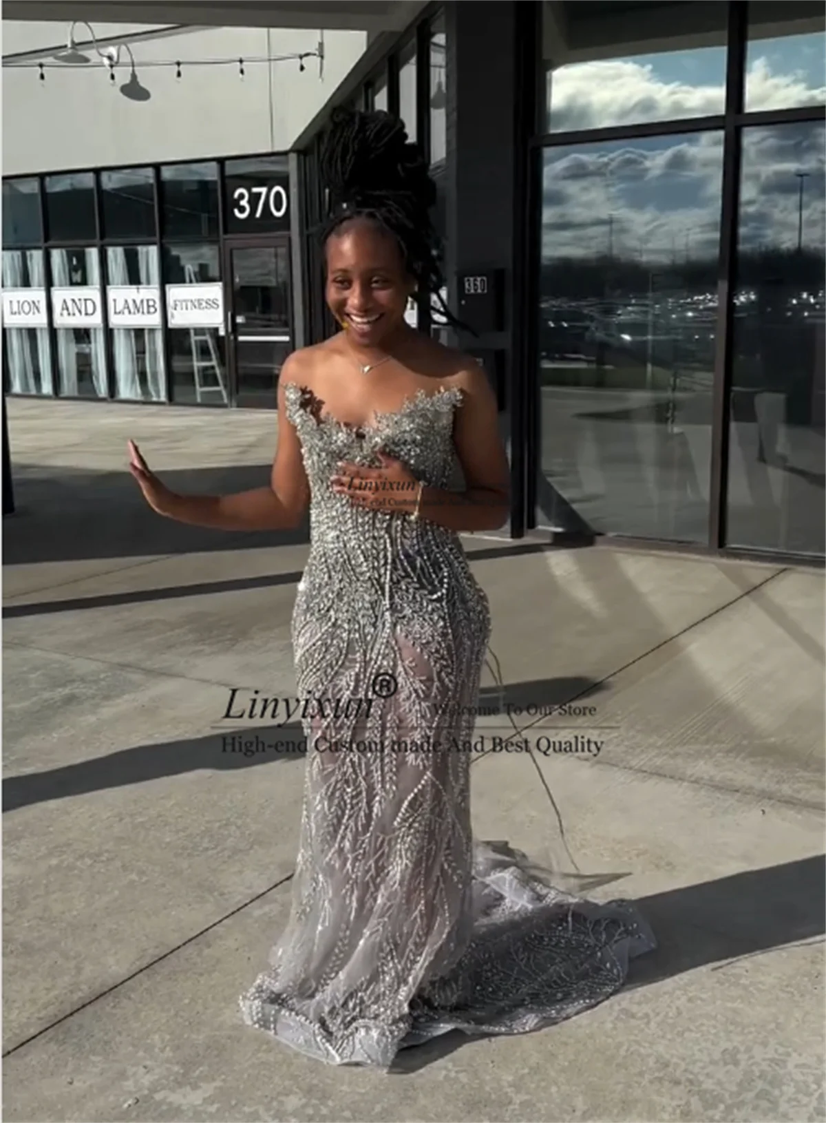 

Glitter Sequins Mermaid Prom Dresses Luxury Beaded Crystal Evening Party Gowns Customized Sexy Aso Ebi African robes de soirée