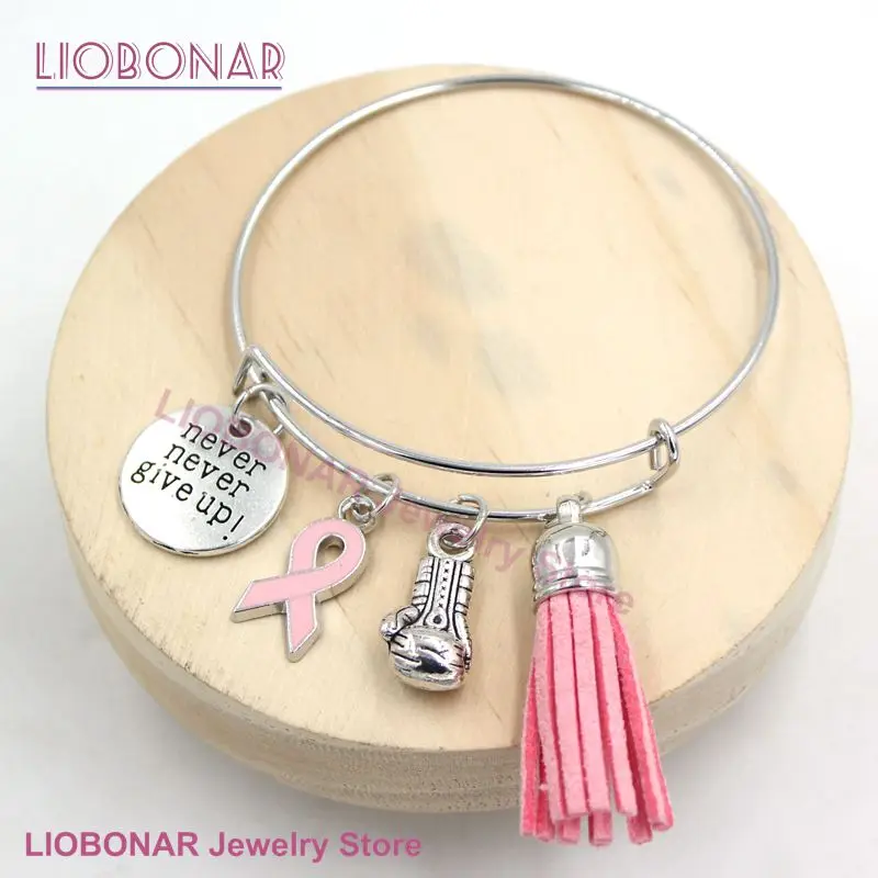 New Arrival Cancer Awareness Bangle Bracelet Jewelry Yellow Ribbon Fighting Box Gloves Endometriosis Bracelets For women girls