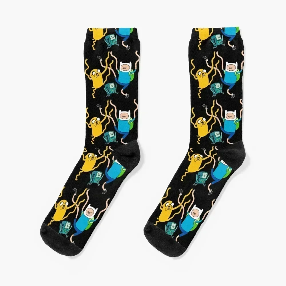 

Finn Jake BMO Party Socks Novelties Sports anime happy Mens Socks Women's