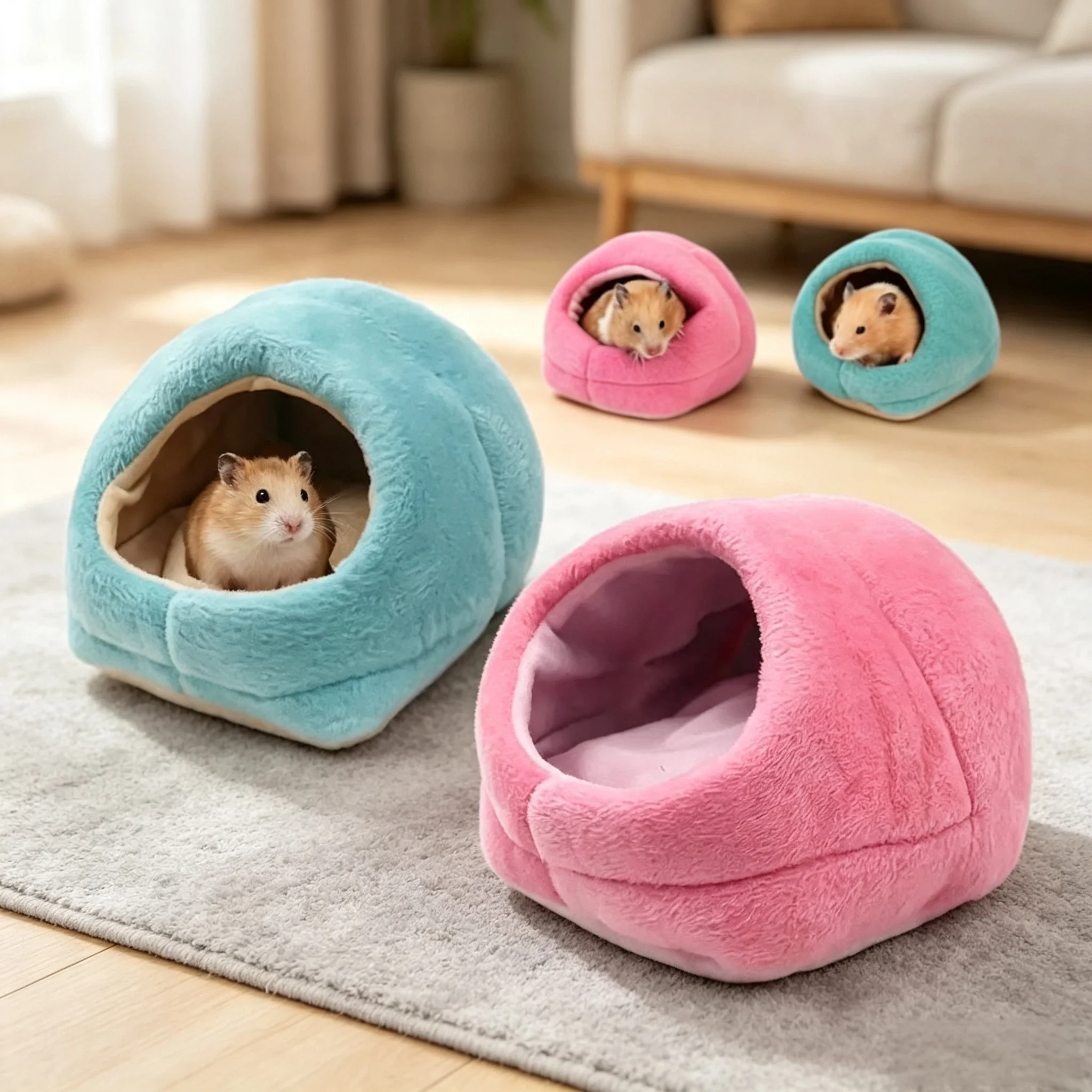 Rat Hamster Warm Bed House Cusion Fleece Hut Hanging Hammock Cute Toy Nest for Mini Small Animal Mice,Sugar Glider