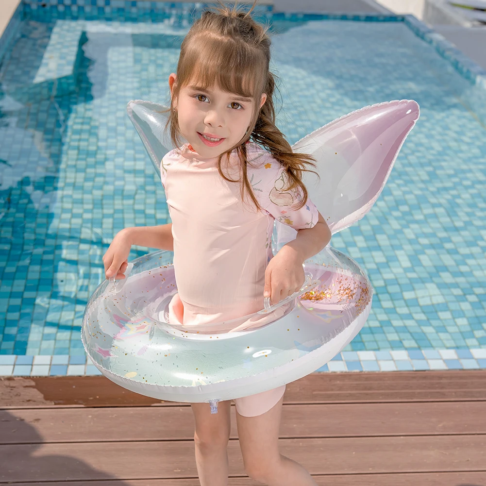 Mermaid Tail Sequin Inflatable Pool Float with Handles Swim Ring Swim Tubes Rings Beach Swimming Party Toys for Kids and Adults